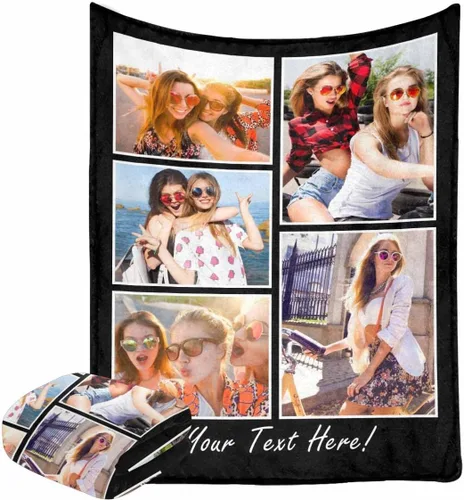 Miniatura 17 de Manta personalizada con fotos, manta personalizada con retrato familiar para padres, niños, perros y familia, manta personalizada para un día