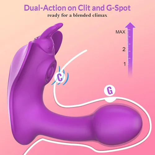 Miniatura 4 de Vibrador portátil controlado por aplicación, vibrador de control remoto de doble acción, MEANINS Sophia, consolador vibrador de larga distancia, 10