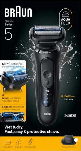 Miniatura 11 de Braun Series 5 - Afeitadora eléctrica para hombres, maquinilla de afeitar de lámina húmeda y seca, accesorio de recortadora de precisión, accesorio