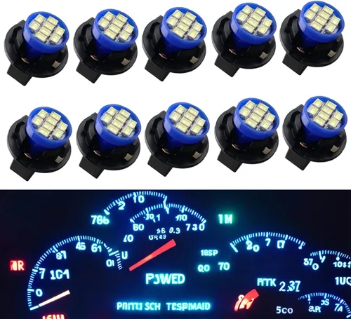 Miniatura 10 de T10 194 168 Bombillas LED para instrumentos de tablero azul con enchufe de bloqueo giratorio, extremadamente brillante, panel de instrumentos T10