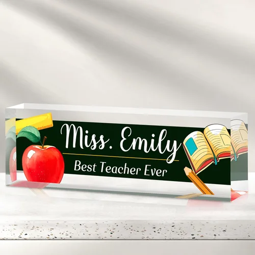 Miniatura 18 de Placa de nombre personalizada para escritorio, placas de nombre grabadas personalizadas para hombre, regalos del día del jefe para jefe, decoración