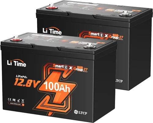 Miniatura 14 de Litime Batería de litio LiFePO4 de 12 V y 165 Ah Bluetooth, batería de ciclo profundo para motores de arrastre, tamaño grupo 31 con densidad