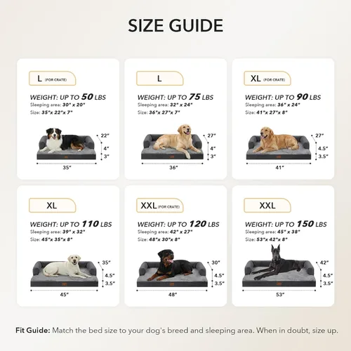 Miniatura 5 de Camas ortopédicas para perros grandes, sofá de espuma con estructura de huevos impermeable para perros grandes con cómodo refuerzo 91x69 cm, camas