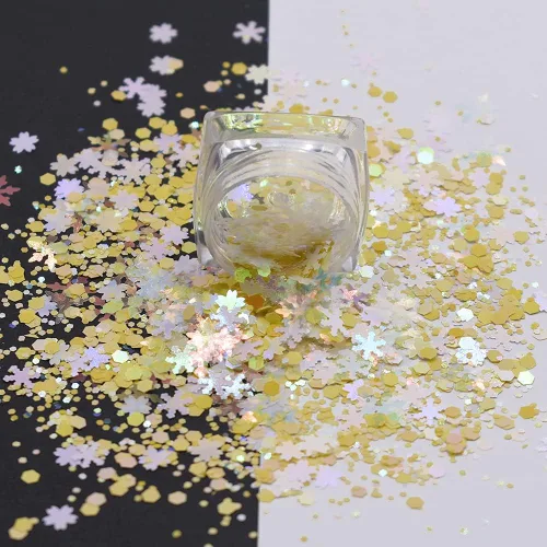 Miniatura 40 de Caja y juego de 12 colores – Árbol de copo de nieve de Navidad Serie de mezclas gruesas con purpurina – Festival Rave Beauty Maquillaje de cara