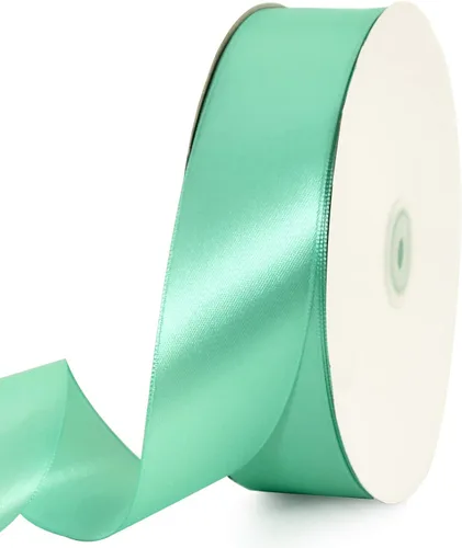 Miniatura 26 de TONIFUL 1-1/2 Pulgadas (40mm) x 100 Yardas de Cinta de Satén Verde Oscuro Ancha de Tela Sólida para Envolver Regalos, Cinta para Silla, Cinta