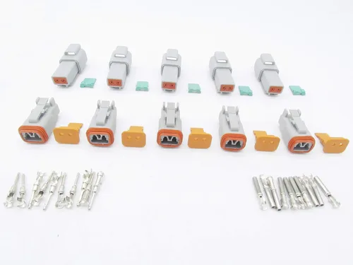 Miniatura 12 de 5 Sets 2Pin DT Conector kit impermeable sellado enchufe eléctrico carcasa Cable Dt Conector 22-16AWG DT04-2P DT06-2S (negro)