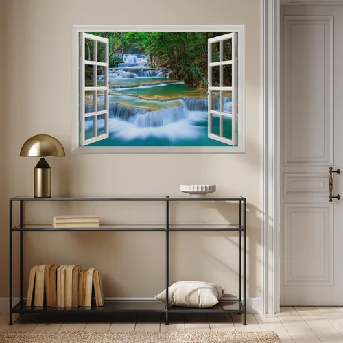 Miniatura 37 de Wall26 - Adhesivo para pared / Mural para pared, extraíble, diseño de río en un pueblo tranquilo, decoración para pared, vista creativa de ventana
