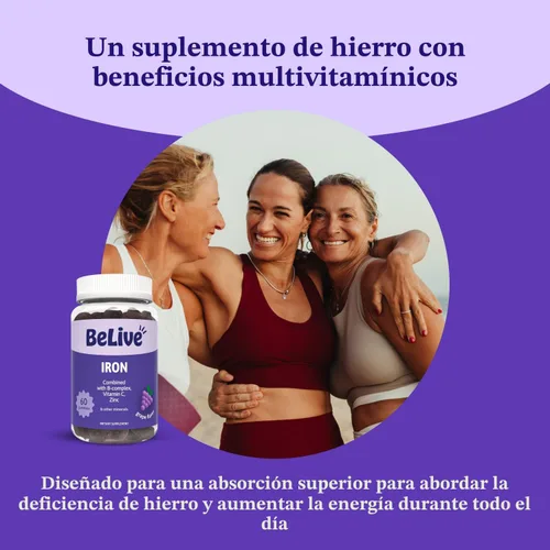 Miniatura 3 de Gomitas de hierro con vitamina C y A, complejo de vitaminas B, zinc, multivitamínico para niños y adultos – Ideal para estómagos sensibles –