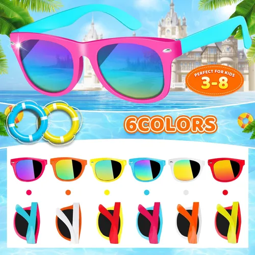 Miniatura 3 de Paquete de 36 lentes de sol para niños con protección UV400, recuerdos de fiesta para niños y niñas de 3 a 8 años, bolsas de regalo de neón