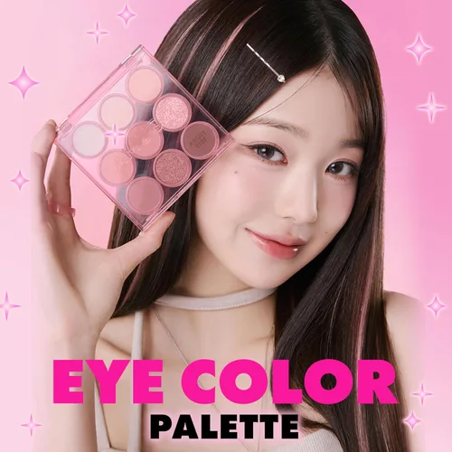Miniatura 2 de Amuse SEOUL Paleta de colores de ojos (02 COOL ROSE) – tono rosa, sombra de ojos de 9 colores, mezcla suave de brillo mate, tonos mezclables