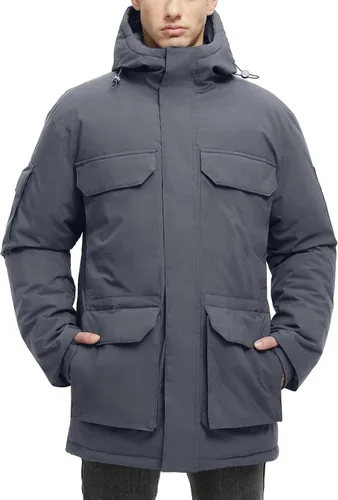 Miniatura 7 de Abrigos de invierno para hombre, chaquetas de invierno, impermeables, cálidas, gruesas, largas, con capucha