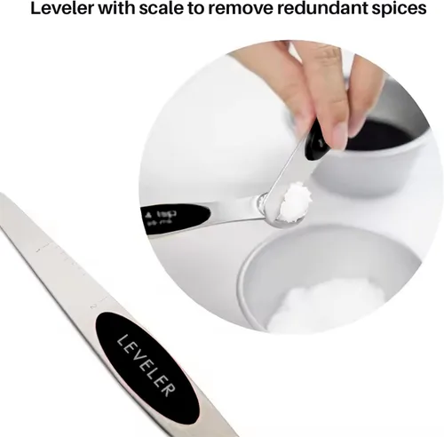 Miniatura 3 de Juego de 7 cucharas medidoras magnéticas de acero inoxidable con nivelador, cucharada apilable para hornear y cocinar, accesorios de cocina