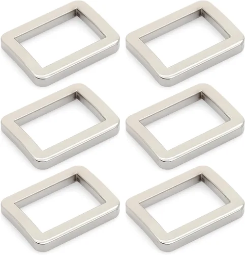 Miniatura 13 de CRAFTMEMORE Hebilla de anillos rectangulares planos de metal para bolsa, correa de cinturón, acabado de calidad de bucle resistente, paquete de 6