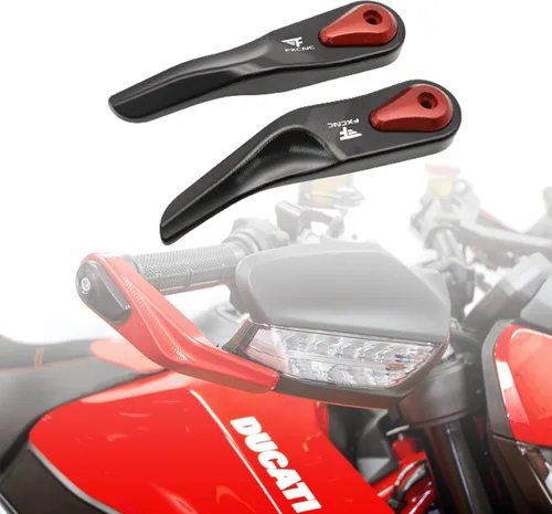 Paramanos de motocicleta Billet Protectores de mano con deslizador para Ducati Multistrada 1260/1200/950 y Hypermotard 950 2015 en adelante, negro y