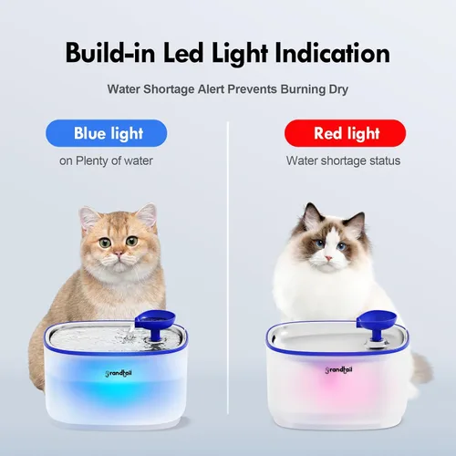 Miniatura 8 de Fuente de agua para gatos de acero inoxidable, dispensador de agua para perros con bomba inalámbrica, dispensador de agua para gatos de 101 oz/3 L