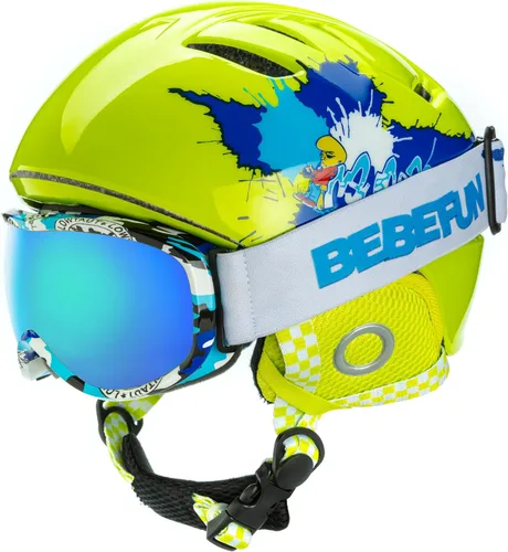 Miniatura 13 de Casco de esquí para niños pequeños y niños, casco de snowboard con gafas para actividades de nieve, ultraligero, comodidad y calidez