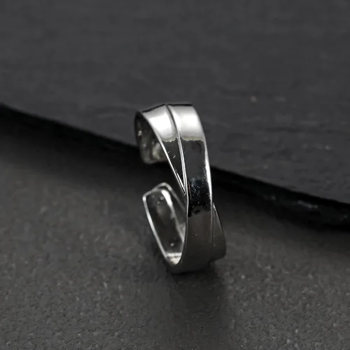 Miniatura 11 de Anillo de plata de ley 925, minimalista, ajustable, hecho a mano, para mujeres y niñas