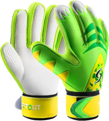 Miniatura 20 de Sportout Guantes de portero para niños, guantes de fútbol con doble protección en la muñeca y material de látex resistente al desgaste y Azul
