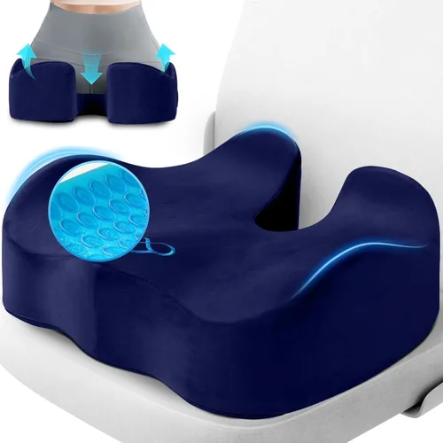 Miniatura 11 de CushyOasis Cojín de Asiento, Cojines de Gel para Silla, Cojines para Silla de Oficina, Parte Inferior Antideslizante y Funda Extraíble Cojín