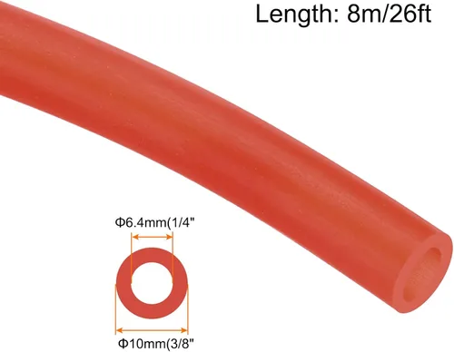 Miniatura 2 de Tubo de goma de látex natural de 1/4 de pulgada de diámetro interior x 3/8 pulgadas de diámetro exterior, manguera de goma de 26 pies altamente Rojo