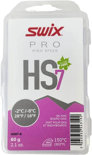 Swix HS7 - Cera termoadhesiva de alta velocidad para esquí y snowboard para temperaturas cálidas, 2.16 oz