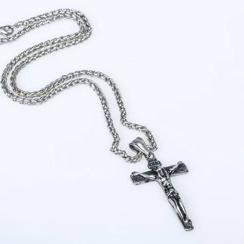 Miniatura 3 de Collar con colgante de crucifijo, cristiano católica imperio romano estilo gótico.