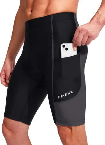 Miniatura 2 de Bikewa - Pantalones cortos de ciclismo para hombre, con acolchado 3D, para ciclismo de carretera o ciclismo de montaña, FPU 50+, bolsillos