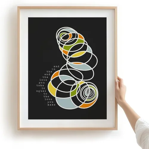 Miniatura 3 de The End - Póster de letra de canción, impresión artística moderna de mediados de siglo, arte musical de banda de rock, decoración estética