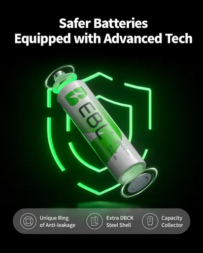 Miniatura 9 de EBL 8 baterías recargables de C 5000mAh Ni-MH C tamaño batería con 4 AA 4 AAA