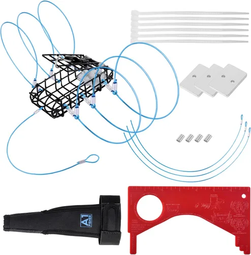 Miniatura 10 de Trampas para cangrejo con 6 bucles, bloque de acero galvanizado de 1 onza, caja rectangular para cangrejo para Dungeness, roca, cangrejo azul