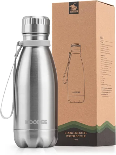 Miniatura 27 de koodee Botella deportiva de agua aislada al vacío de doble pared de acero inoxidable, 17 oz, con forma de botella de refresco, a prueba de fugas