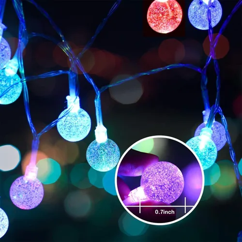 Miniatura 3 de Luces que cambian de color alimentadas por baterías, paquete de 2 unidades en total de 66 pies, 200 luces LED coloridas con control remoto, 8 modos