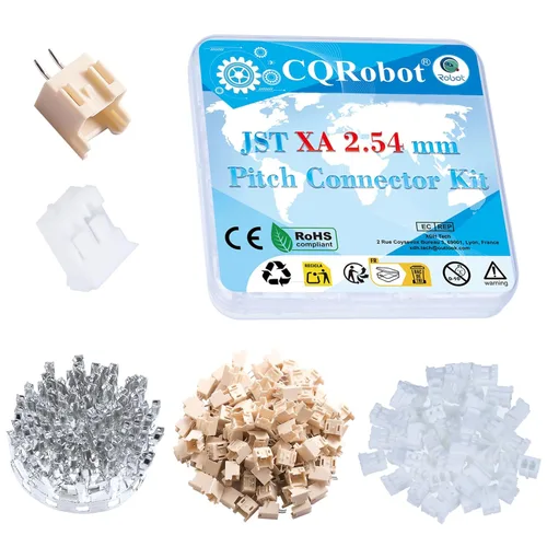Miniatura 32 de CQRobot JST EL 4.5 mm de paso 2 pines conector electrónico IC macho, enchufes hembra carcasa y kit de terminales de crimpado en T macho/hembra. 50