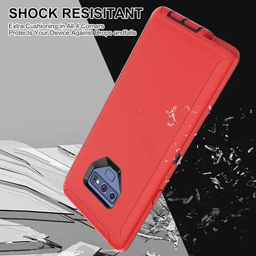 Miniatura 5 de Funda para Galaxy Note 9 con protector de pantalla de TPU [2 unidades], 3 en 1, protección resistente a los golpes, color negro y gris