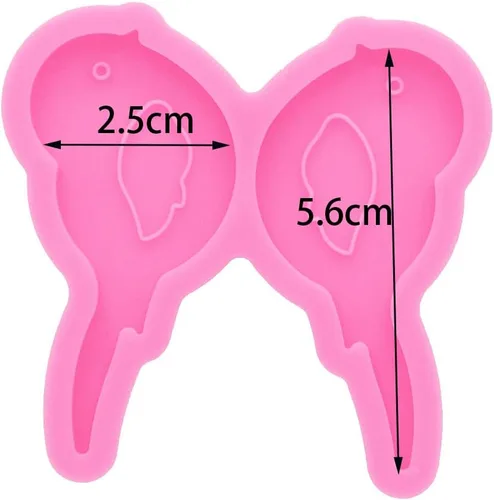 Miniatura 2 de Moldes de silicona brillante brillante para aretes de pájaro, moldes de resina de silicona para bricolaje, aretes, fabricación de joyas, molde