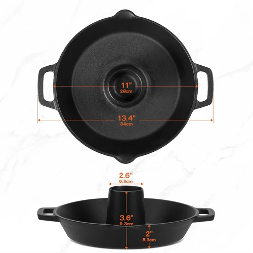 Miniatura 2 de Onlyfire - Asador universal de hierro fundido para pollo, asador de aves de corral pre-sazonado, soporte para cerveza y pavo con bandeja para asar