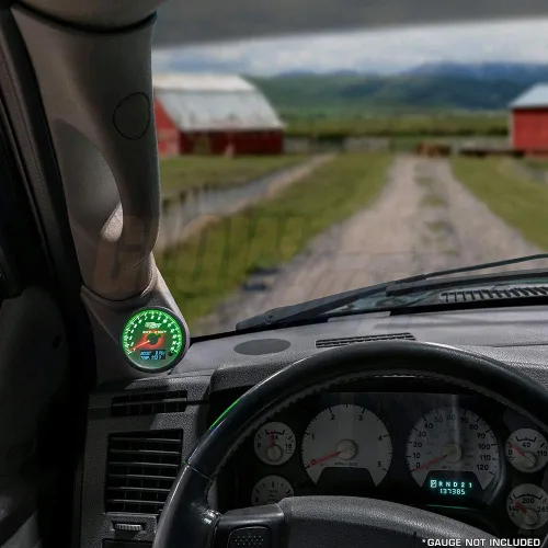Miniatura 2 de GlowShift Cápsula de calibre de un solo pilar de color gris pardo compatible con Dodge Ram Cummins 2500 3500 2003-2009 – Color de fábrica – Plástico