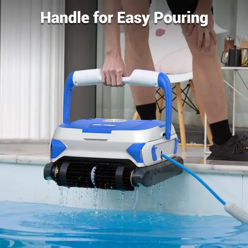 Miniatura 6 de Rock&Rocker Potente limpiador automático de piscina mejorado, aspiradora robótica de piscina con escalada en la pared, dos cestas de filtro más