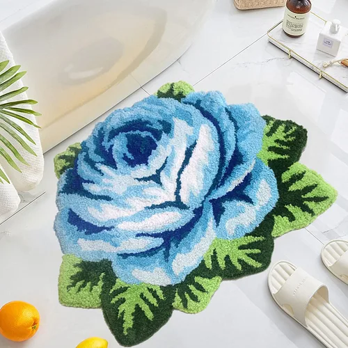 Miniatura 12 de UKELER Alfombras de baño con rosas rojas para baño, antideslizantes, absorbentes, alfombras de cocina, peludas, suaves, para dormitorio de niñas