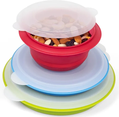 Miniatura 3 de Progressive Prepworks Thinstore - Cuencos plegables para preparación/almacenamiento con tapas, juego de 3