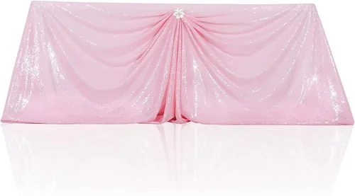 Miniatura 36 de PartyDelight Mantel de lentejuelas redondo de 50 pulgadas, color dorado claro, adorno de mesa para decoración de bodas, fiestas, cumpleaños