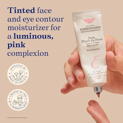 Miniatura 2 de Embryolisse Crema de tez radiante. Maquillaje híbrido e hidratante facial con ácido hialurónico y manteca de karité. Cuidado iluminador para una Rosa
