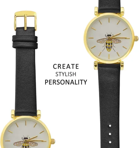 Miniatura 5 de WOCCI Correas de reloj elegantes, correas de repuesto de cuero genuino para hombres y mujeres, ancho de la correa 0.315 in, 0.394 in, 0.472 in