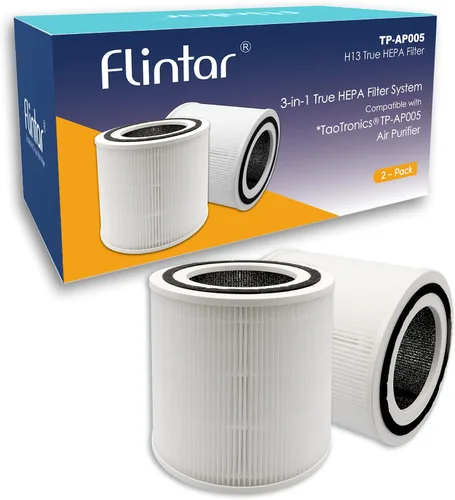 Filtro de repuesto TT-AP005, compatible con purificador de aire TaoTronics TT-AP005, filtración de grado H13 y juego de filtros de carbón activado,