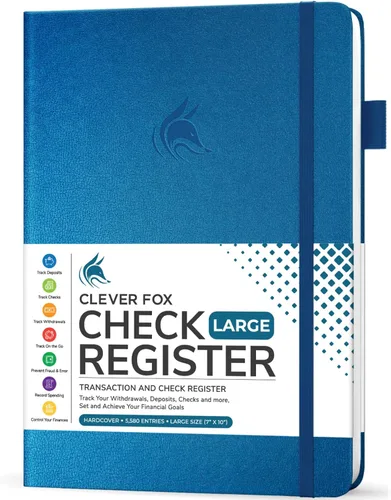 Miniatura 18 de Clever Fox Libro de registro de cheques – Registro de transacciones de lujo, libro de contabilidad contable, registro de cheques y libro de registro