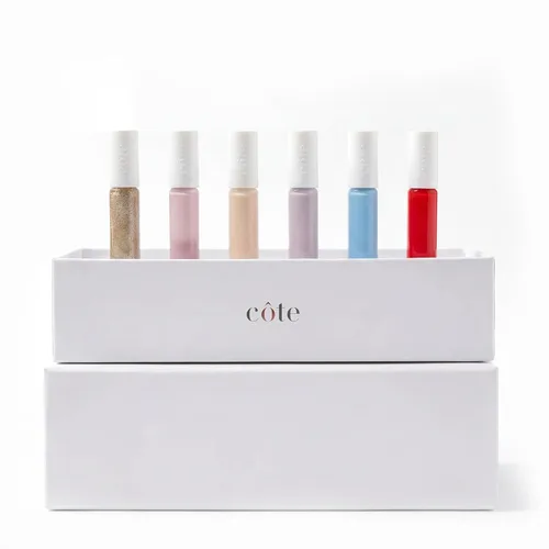 Cote Shop Côte Beauty La Palette - Juego de mini esmaltes de uñas veganos sin gel, juego de regalo de tamaño de viaje, Clean Beauty, fabricado en La