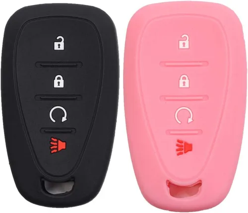 Miniatura 12 de 2 piezas 4 botones funda protectora de silicona para llave inteligente compatible con Chevy Chevrolet Blazer Bolt Equinox Traverse Trax Trailblazer