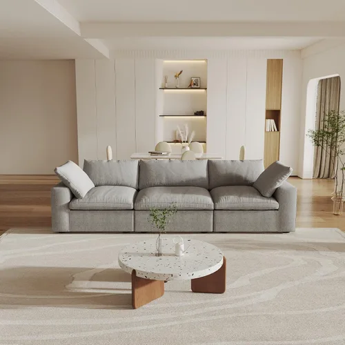 Miniatura 17 de Cloud - Sofá modular convertible de 80.3 pulgadas en forma de L para sala de estar con otomana de almacenamiento, sofás profundos minimalistas