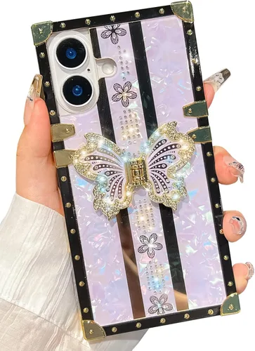 Miniatura 49 de Compatible con Funda Samsung Galaxy S22 Ultra, Diseño de Mariposa Brillante de Lujo con Soporte Plegable Kickstand para Mujeres y Niñas, Funda Rosa