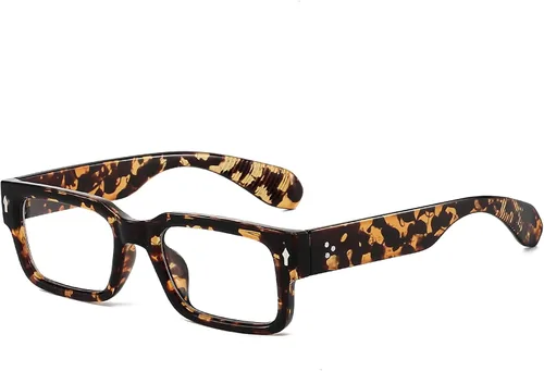 Miniatura 10 de Breaksun Lentes rectangulares para hombres y mujeres, anteojos cuadrados de luz azul, montura gruesa, lentes negros